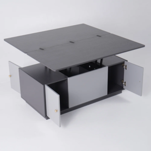 نيريو طقم وحدة تلفاز من الخشب الطبيعي بتصميم عصري قابل للتمديد مع طاولة قهوة متعددة الوظائف